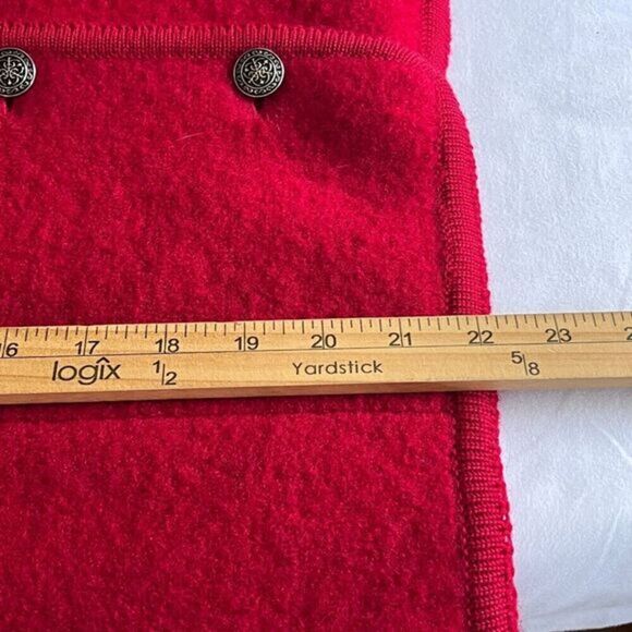 Talbots Womens 100% Wool Cardigan Button Front Long Sleeve Red Size 14 Classic - Picture 8 of 9